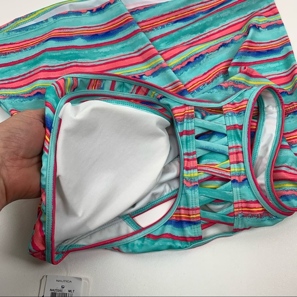 Nautica Tankini Racer Back Multi-Color Size 14 - Picture 4 of 10
